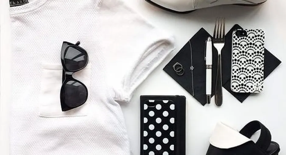 stylish outfit flat lay arrangement